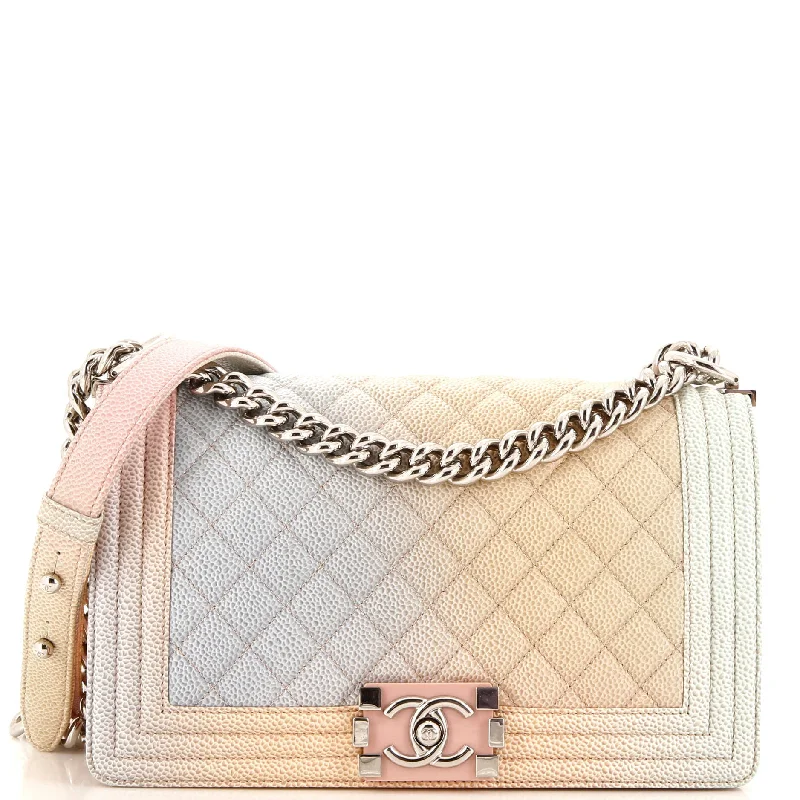 Trendsetting Christian Dior crossbody bags with a colorful strapRainbow Boy Flap Bag Quilted Painted Caviar Old Medium