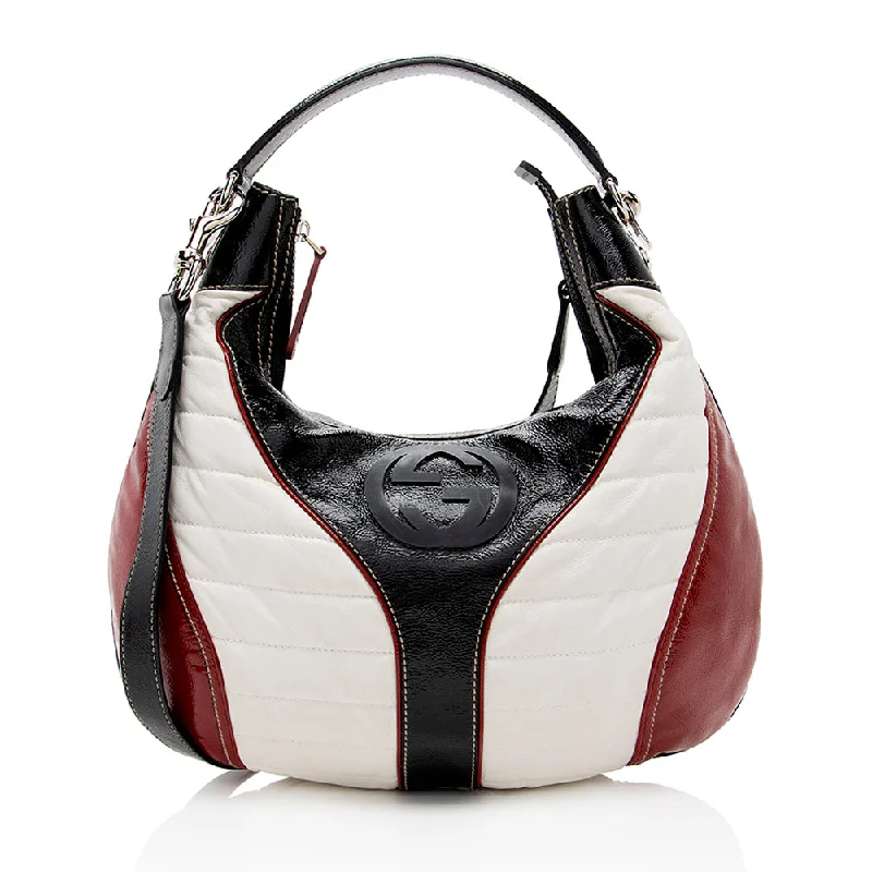 Gucci backpacks for women with a hidden back pocketGucci Leather Snow Glam Hobo