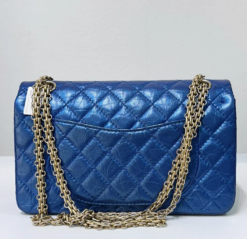 Chanel Luxury Handbag for High - End Events19A Chanel Iridescent Royal Electric Blue 2.55 225 Medium Reissue Flap Bag